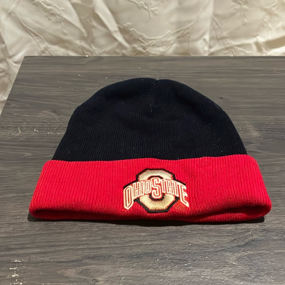 OHIO STATE BUCKEYES SKULLY BEANIE CAP ADULT SMALL KIDS LARGE BLACK RED GOLD
